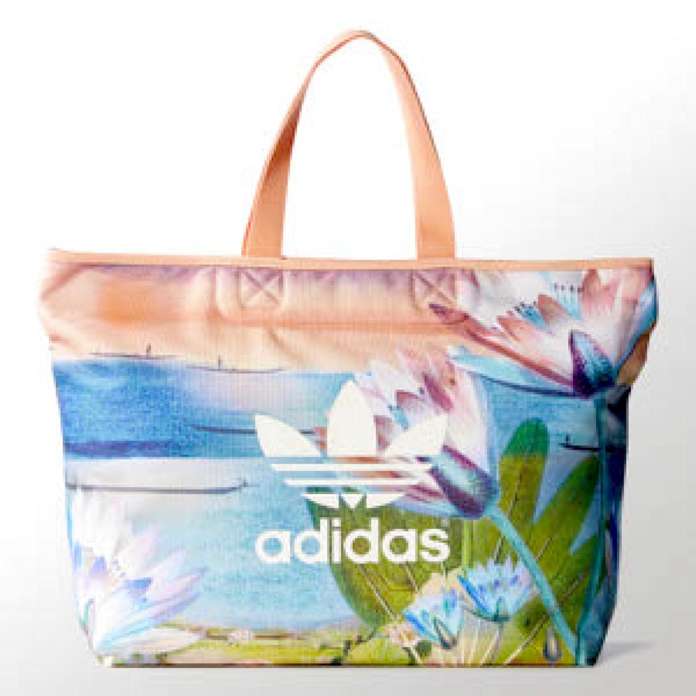EUC Adidas Original & The Farm Company Curso Coral Pink Blue Tropical Tote